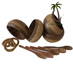 Bol naturel en noix de coco poli, 1 pièce, ensemble artisanal, vente en gros - Product Image 1