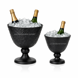 Modern Antique <b>Gold</b> Aluminum <b>Ice</b> <b>Bucket</b> Stand | Premium for Wine Cooler Floral Pattern 3L Capacity for Hotels Restaurants - Product Image 3