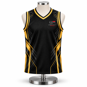 Camiseta de Baloncesto Moderna Reversible con Gráficos Impresos por Sublimación, Colores Vibrantes y Diseño Cómodo sin Mangas - Product Image 1