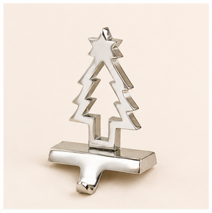 Elegant Hollow Chrome Christmas <b>Stocking</b> Hanger Set Durable Stainless Steel Tree Shape Fireplace Hook For Xmas Party Favors Home - Product Image 3