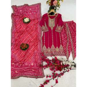 Designer Women's Party Wear Suit Set with Embroidery Work - Product Image 1
