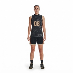 Camiseta de Baloncesto Personalizada para Mujer, Adulto, Peso Pesado, 420GSM, Malla Espaciadora, Cuello Simulado, Sublimada, Transpirable, Absorbe la Humedad, 3x3 - Product Image 1