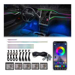 18 en 1 universel acrylique décoration de voiture éclairage ambiant intérieur de voiture Led bande lumière ambiante symphonie voiture lumière ambiante Kit - Product Image 1