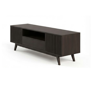 Modern <b>Walnut</b> <b>TV</b> <b>Cabinet</b> Fluted Wood Media Console Living Room Entertainment Center Storage Sideboard Custom Furniture - Product Image 2