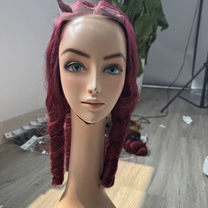 Pink Spring Curl Extensiones de cabello humano vietnamita Precio Peluca recta natural Cabello ondulado Color rosa - Product Image 2