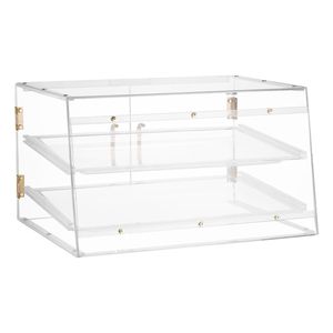 ตู้โชว์เบเกอรี่แบบตั้งโต๊ะ 2 ชั้น สำหรับใช้ในเชิงพาณิชย์ ทำจากอะคริลิกใส เหมาะสำหรับใส่เค้กและขนมปัง ใช้ในบ้านหรืองานเลี้ยง - Product Image 1