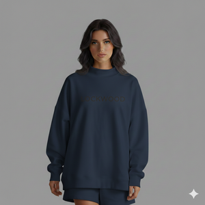 Sweat-shirt à col montant en polaire polyester/coton pour femme, grande taille, mode hiver, couleur unie, personnalisable, vente en gros - Product Image 1