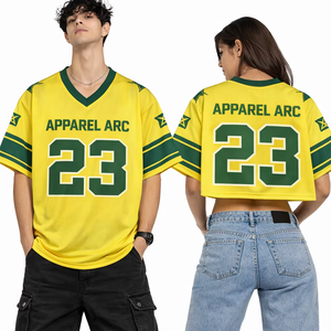 Maillot de sport en mesh jaune personnalisé par sublimation, 23, unisexe, style universitaire, fournisseur en gros - Product Image 2