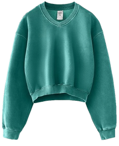 Sweat-shirt court pour filles, col rond, manches courtes, en molleton doux, coupe régulière, effet délavé, imperméable, vente en gros OEM ODM - Product Image 6