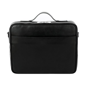 Maletín Mensajero para Portátil de Cuero Negro de Primera Calidad con Cremallera Resistente y Estilo Ejecutivo - Product Image 1