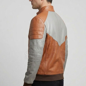 Latest Men's Winter High Quality Genuine Leather Stand Collar Front Logo Eco-Friendly Breathable Motorbike <b>Jacket</b> - Product Image 2