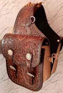 Sacs de selle en cuir véritable de qualité supérieure usinés à la main Fournisseurs équestres Sacs de selle de saut - Product Image 3