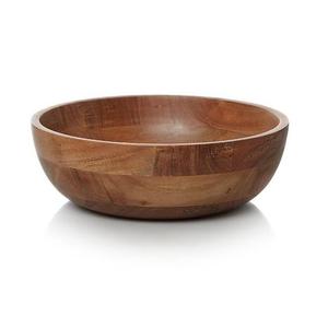 Lot de grands bols de service en bois d'acacia pour fêtes, salades et conservation alimentaire – Élégants et sûrs - Product Image 1