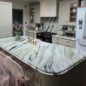 Encimera de Cocina de Mármol Verde Italiano, Piedra Natural Rectangular Pulida con Borde Pulido y Fondo Plano - Product Image 2