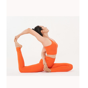 Custom Women's Yoga Set Seamless Breathable Sports Bra High Waist Leggings Gym Fitness Wear Polyester/Cotton OEM ODM Wholesale - Product Image 3