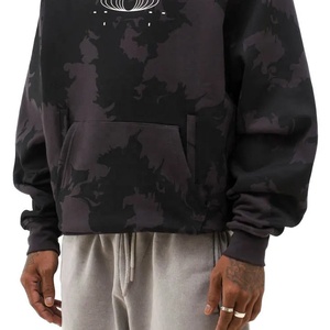 Custom 100% Cotton OEM Black Camo Hoodie Graphic Heavyweight Fleece Oversized <b>Pullover</b> <b>Men</b> Camo Hoodie Manufacturer - Product Image 3