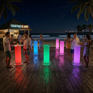 Ensemble de tables hautes à <span class=keywords><strong>LED</strong></span> pour cocktails, mobilier lumineux pour événements, location pour fêtes, discothèques, hôtels et événements en plein air - Product Image 3