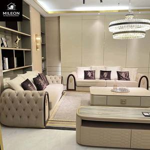 Canapé sectionnel en cuir capitonné au design moderne, canapé <span class=keywords><strong>beige</strong></span> luxueux, canapé personnalisable pour hôtels, appartements, villas et chambres - Product Image 5