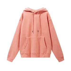 Sweat-shirt à capuche unisexe coupe oversize couleur unie avec poches, en molleton tricoté décontracté pour l'automne - Product Image 1