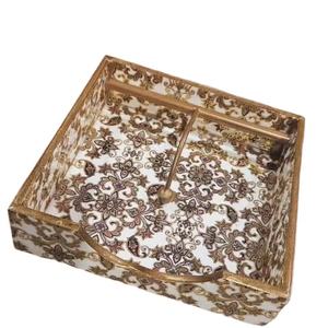 Plateau de service décoratif moderne pour vaisselle, tasse à café, logo personnalisé, style vintage, plateau de petit-déjeuner, impression autocollante émaillée, plateaux de service - Product Image 1