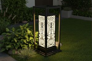Stylish Waterproof Outdoor Square Decorative Wall Lamp Modern Courtyard <b>Lighting</b> AC 200V E27 IP65 Stainless Steel Black - Product Image 2