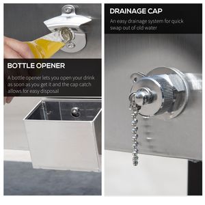 Elegante Stazione Refrigerante Mobile da 80 QT su Ruote in Acciaio Inossidabile per Feste all'Aperto - Product Image 6