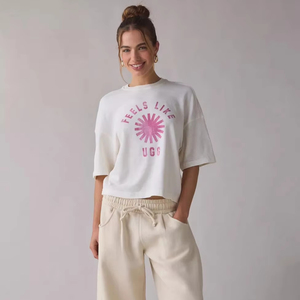 เสื้อยืดโอเวอร์ไซส์ลายทางสำหรับผู้หญิง ทรงหลวม ไหล่ตก แขนสั้น คอกลม ผ้าฝ้าย สไตล์ลำลอง สตรีทแวร์ เสื้อโอเวอร์ไซส์ผู้หญิง - Product Image 1