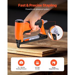 Pistola Sparagraffette Pneumatica Calibro 21 Serie 80 per Filo Sottile, Graffatrice per Tappezzeria con Corona da 1/2" e Lunghezza 1/4" 5/8", Max 150 Pezzi, Sparagraffette ad Aria - Product Image 2