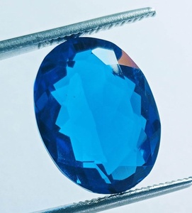 Topaze bleue naturelle certifiée, taille ovale, facettée, pierre précieuse en vrac, clarté VVS, pour la fabrication de bijoux, vente en gros - Product Image 4