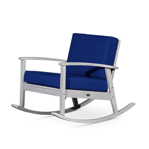 เก้าอี้โยกยูคาลิปตัสสีเงินเทาพร้อมเบาะรองนั่งสีกรมท่า - Product Image 3