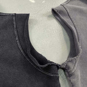 <b>Men's</b> Sleeveless Hooded <b>Vest</b> Solid <b>Black</b> Cotton Casual Knitted O-Neck Pocket Front Zippered Top - Product Image 6
