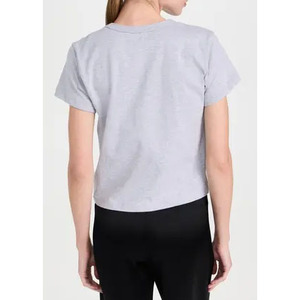 T-shirt femme gris clair, coupe classique, 100% coton, tendance, respirant, tissu de haute qualité. - Product Image 2