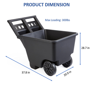 4.5 Cu Ft Garden Cart <b>Trolley</b> Yard Cart Heavy Duty Poly Dump Cart Rust-Proof Utility Cart for Hauling Leaves Soil <b>Tool</b> ODGADD003 - Product Image 2