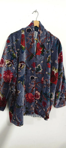 Kimono largo de algodón con estampado floral y cuello en V, de secado rápido, ligero, para primavera/verano, ideal como vestido de dama de honor. - Product Image 4