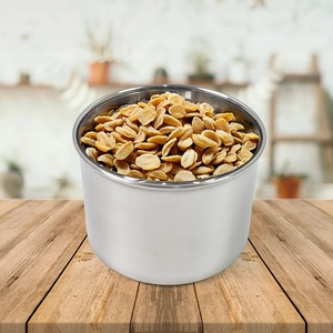 Conteneur de stockage alimentaire en acier inoxydable avec couvercle en plastique, forme cylindrique, hermétique, préservation de la fraîcheur, utilisation en cuisine, minimaliste - Product Image 4