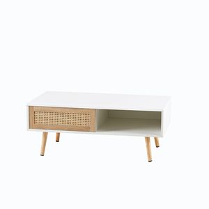 41.34 \ "tavolino da salotto moderno con porta scorrevole e tavolino in legno massello in stile Rattan - Product Image 5