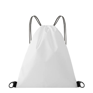 Red Polyester Drawstring <b>Backpack</b> Adjustable <b>Straps</b> Lightweight Gym Bag Unisex Casual Solid Color - Product Image 2