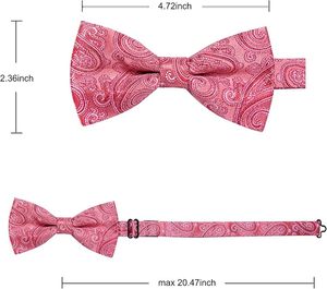 Nœuds papillon unis pour hommes, en soie et polyester, ajustables, faits main, personnalisables, pour smoking, mariage, fête, couleur rose - Product Image 2