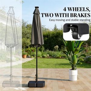 Base per Ombrellone da Terrazzo Nera, Accessorio Elegante per Ombrelloni e Basi da Patio - Product Image 2