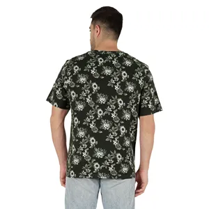 T-shirt rose à manches courtes pour homme Everglide Corporation, coupe classique, tricoté, 100 % coton, col rond uni, 220 g, anti-boulochage - Product Image 2