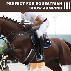 Selle de dressage en acier inoxydable marron pour chevaux, tailles et couleurs personnalisables, pour compétition d'équitation double - Product Image 4