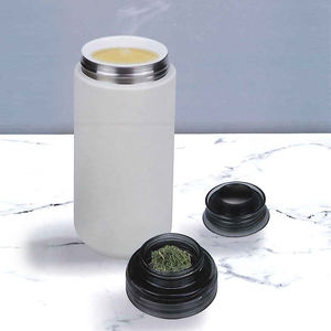 Bouteille isotherme sous vide 8oz en acier inoxydable SUS 304 avec revêtement en porcelaine et infuseur à thé, couvercle Tritan 2-en-1, design moderne et classique, maintient au chaud/au froid 4-6h - Product Image 6