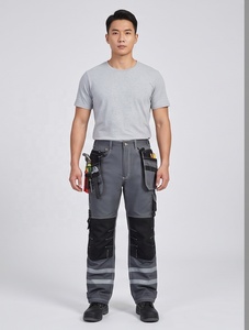 Pantalones de Seguridad Impermeables de Alta Visibilidad con Múltiples Bolsillos y Reflectantes ANSI Clase 3 para Hombre de TESSUTO INDUSTRY, con Logotipo Personalizado - Product Image 3