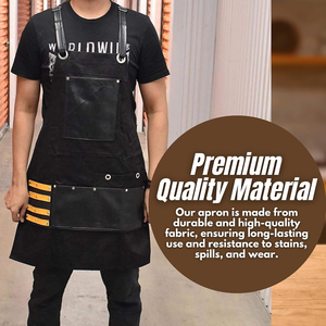 Delantal de Barbero con Logotipo Personalizado, ODM OEM 2026, Diseño Único de Cuero de Longitud Completa, Mejor Calidad, MOQ Bajo, Directo de Fábrica - Product Image 5