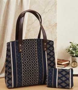 Elite Craft Studio Bohemian Jacquard <b>Tote</b> <b>Bag</b> <b>with</b> Solid <b>Zipper</b> Closure <b>Waterproof</b> Hand-painted Letters Decoration for Daily Use - Product Image 3