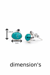 Boucles d'oreilles en argent sterling avec grenat et turquoise pour femmes, bijoux élégants en pierres précieuses au design distinctif - Product Image 5