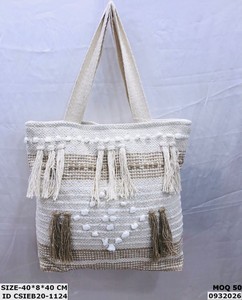 Sacs à main carrés en coton Dari faits à la main par Craftstages International, avec motif de fils, pour femmes - Product Image 3