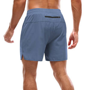 Shorts de algodón 100% de alta calidad para hombre, con lavado ácido, para gimnasio y uso diario, cintura elástica, impresión de logotipo personalizado, estilo jogger. - Product Image 5