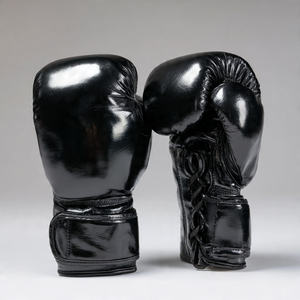 Guantes de Cuero Brillante para Combate, Guantes de PU con Cordones para Entrenamiento, Unisex - Product Image 1