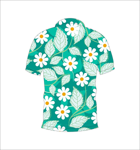 Camisa Polo Floral Verde para Hombre, Sublimación Personalizada, Manga Corta, Verano, Casual, Transpirable, Ligera, para Golf - Product Image 2